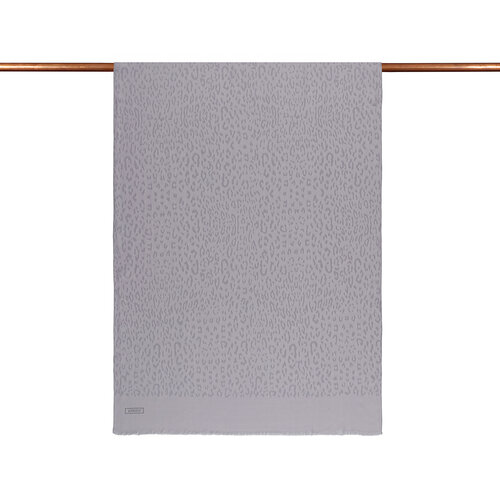All Seasons Ice White Leopar Print Monogram Scarf