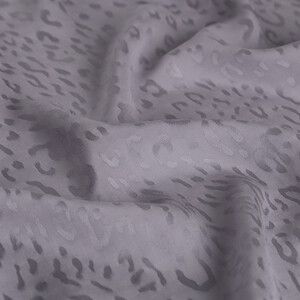 All Seasons Ice White Leopar Print Monogram Scarf - Thumbnail