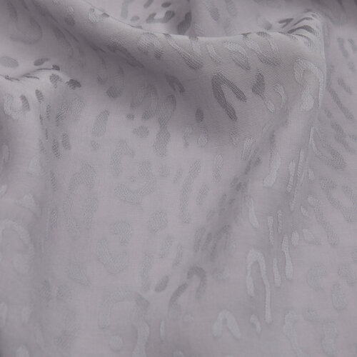 All Seasons Ice White Leopar Print Monogram Scarf