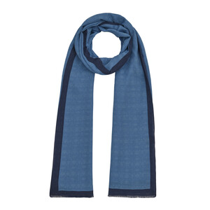 All Seasons Indigo Monogram Scarf - Thumbnail