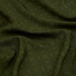 ipekevi - All Seasons Khaki Green Monogram Scarf (1)