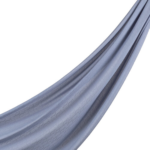 All Seasons Metalic Blue IE Monogram Scarf