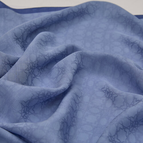 All Seasons Metalic Blue Monogram Scarf
