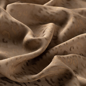 All Seasons Mink Leopar Print Monogram Scarf - Thumbnail