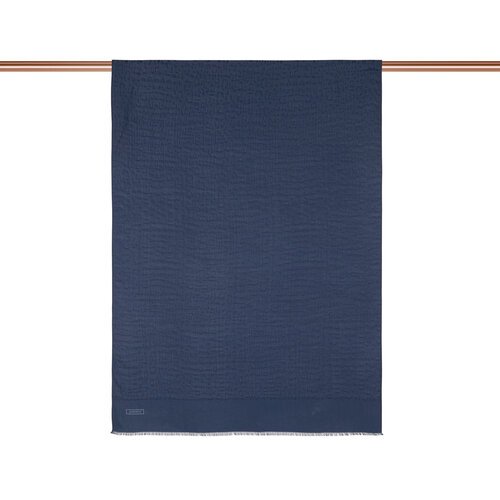 All Seasons Navy Leopar Print Monogram Scarf