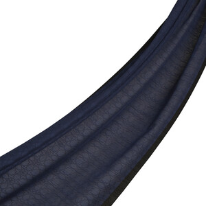 All Seasons Navy Monogram Scarf - Thumbnail