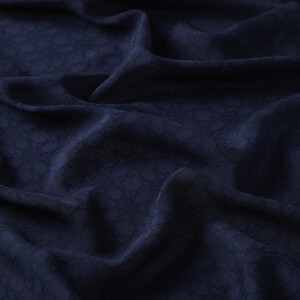 All Seasons Navy Monogram Scarf - Thumbnail