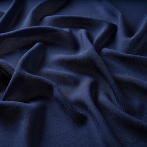 All Seasons Navy Print Monogram Scarf - Thumbnail