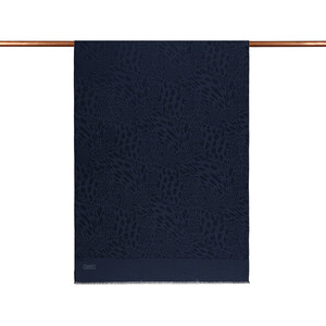 All Seasons Navy Vahra Print Monogram Scarf - Thumbnail