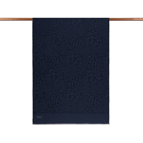 All Seasons Navy Vahra Print Monogram Scarf