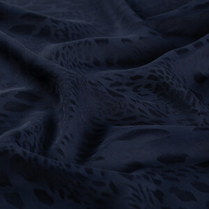 All Seasons Navy Vahra Print Monogram Scarf - Thumbnail