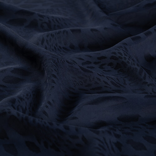 All Seasons Navy Vahra Print Monogram Scarf