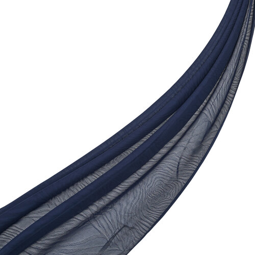 All Seasons Navy Zebra Print Monogram Scarf