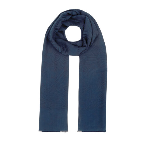 All Seasons Navy Zebra Print Monogram Scarf