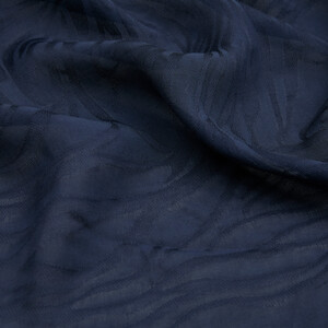 All Seasons Navy Zebra Print Monogram Scarf - Thumbnail