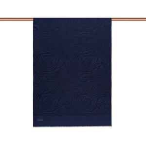 ipekevi - All Seasons Navy Zebra Print Monogram Scarf (1)