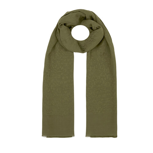 All Seasons Ottoman Green Leopar Print Monogram Scarf