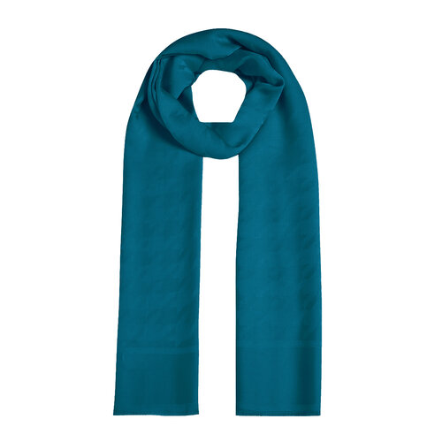 All Seasons Petrol blue Houndstooth Patterned Monogram Scarf