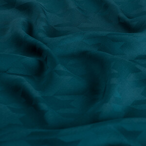 All Seasons Petrol blue Houndstooth Patterned Monogram Scarf - Thumbnail