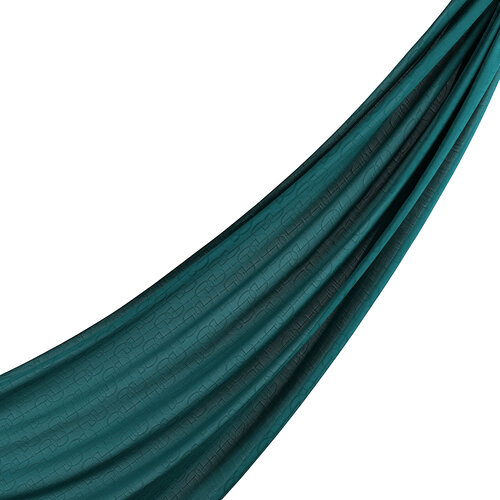 All Seasons Petrol Blue IE Monogram Scarf