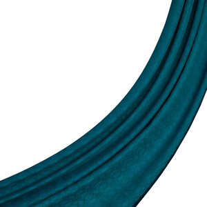 All Seasons Petrol Blue Monogram Scarf - Thumbnail