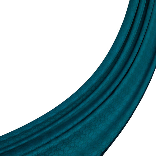 All Seasons Petrol Blue Monogram Scarf