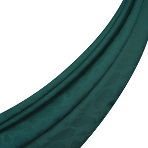 All Seasons Petrol Green Paisley Monogram Scarf - Thumbnail