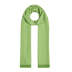 All Seasons Pistachio Green Monogram Scarf - Thumbnail