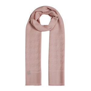 All Seasons Powder Pink Houndstooth Patterned Monogram Scarf - Thumbnail
