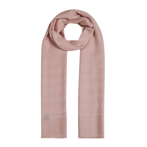 All Seasons Powder Pink Houndstooth Patterned Monogram Scarf