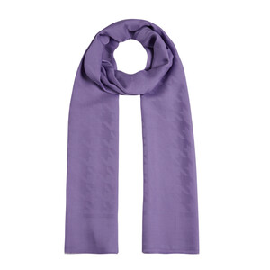 All Seasons Purple Houndstooth Patterned Monogram Scarf - Thumbnail