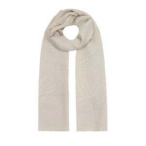 ipekevi - All Seasons Sand White Zebra Print Monogram Scarf (1)