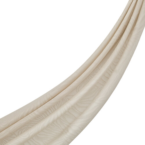 All Seasons Sand White Zebra Print Monogram Scarf