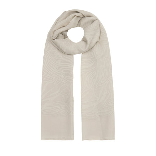 All Seasons Sand White Zebra Print Monogram Scarf