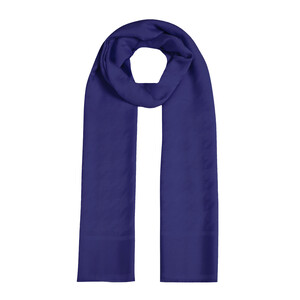 All Seasons Sax Blue Houndstooth Patterned Monogram Scarf - Thumbnail