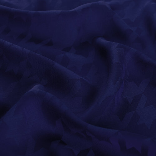 All Seasons Sax Blue Houndstooth Patterned Monogram Scarf