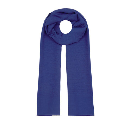 All Seasons Sax Blue Leopar Print Monogram Scarf