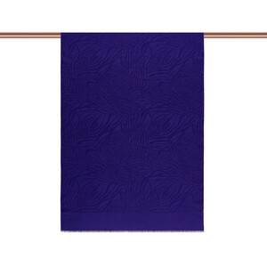ipekevi - All Seasons Sax Blue Zebra Print Monogram Scarf (1)