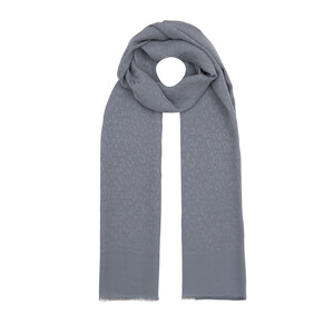  - All Seasons Silver Leopar Print Monogram Scarf (1)