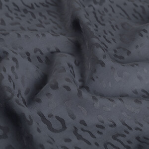 All Seasons Silver Leopar Print Monogram Scarf - Thumbnail