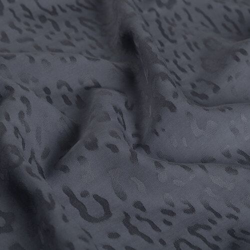 All Seasons Silver Leopar Print Monogram Scarf