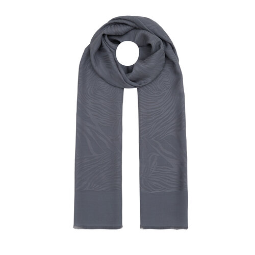 All Seasons Silver Zebra Print Monogram Scarf