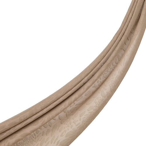 All Seasons Stone Leopar Print Monogram Scarf