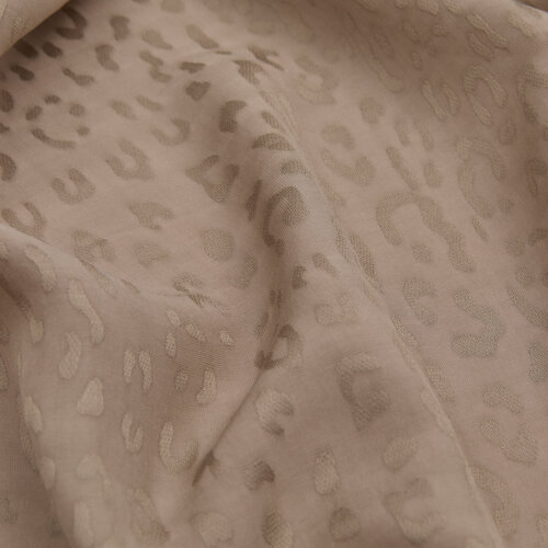 All Seasons Stone Leopar Print Monogram Scarf