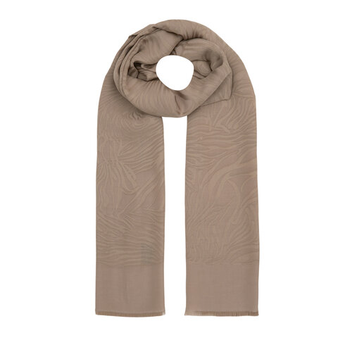 All Seasons Stone Zebra Print Monogram Scarf