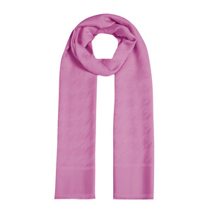 All Seasons Sugar Pink Houndstooth Patterned Monogram Scarf - Thumbnail