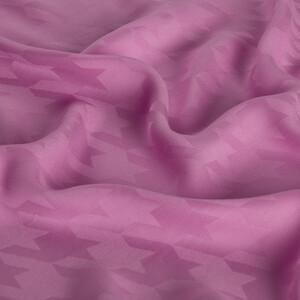 All Seasons Sugar Pink Houndstooth Patterned Monogram Scarf - Thumbnail