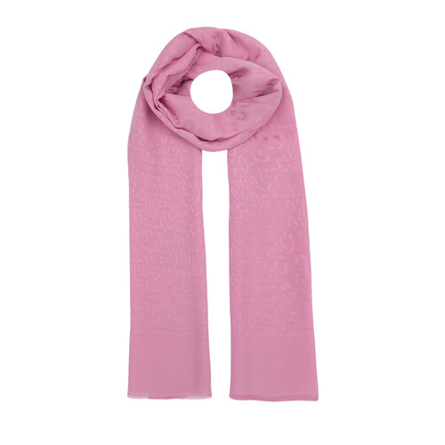 All Seasons Sugar Pink Leopar Print Monogram Scarf