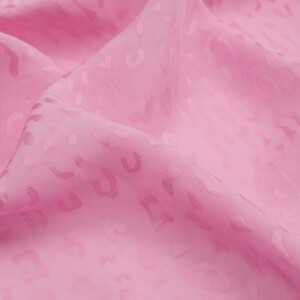 All Seasons Sugar Pink Leopar Print Monogram Scarf - Thumbnail