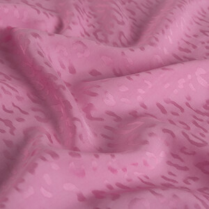 All Seasons Sugar Pink Leopar Print Monogram Scarf - Thumbnail